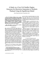 A study on a corn cob gasifier engine-generator for electricity generation in northern Thailand using the equilibrium model