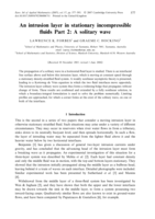 An intrusion layer in stationary incompressible fluids Part 2: A solitary wave