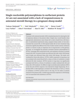 Single nucleotide polymorphisms in surfactant protein A1 are not associated with a lack of responsiveness to antenatal steroid therapy in a pregnant sheep model