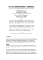 An evaluation of student learning in a web-supported unit on plant diversity