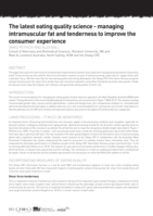 The latest eating quality science - managing intramuscular fat and tenderness to improve the consumer experience