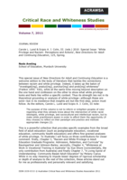 Journal Review: Carole L. Lund & Scipio A.J. Colin, III. (eds.) Special Issue: 'White Privilege and Racism: Perceptions and Actions', New Directions for Adult and Continuing Education, 125, Spring.
