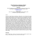 Solar PV systems in Himalayan villages: Problems and possible solutions