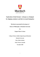 Exploration of ethyl formate + nitrogen as a fumigant for shipping containers and their in-transit fumigation
