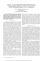 Fuzzy logic based product filtering for web personalization in E-commerce