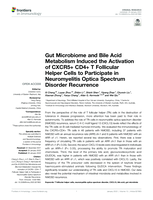 Gut microbiome and bile acid metabolism induced the activation of CXCR5+ CD4+ T Follicular Helper Cells to participate in Neuromyelitis Optica Spectrum Disorder recurrence
