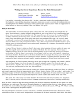 Writing our lived experience: Beyond the (Pale) hermeneutic?