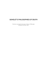 Qohelet's Philosophies of Death