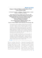 Changes in daily air pollution and mortality in Perth: A case crossover study