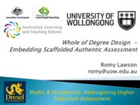 Whole of degree design – Embedding scaffolded authentic assessment