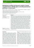 Metabolomic profiling and genomic analysis of wheat aneuploid lines to identify genes controlling biochemical pathways in mature grain