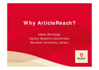 Why ArticleReach?