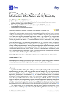Data on Peer-Reviewed papers about green infrastructure, urban nature, and city liveability