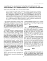 Evaluation of the association of parasitism with mortality of wild European rabbits Oryctolagus cuniculus (L.) in southwestern Australia