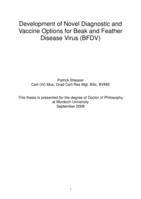 Development of novel diagnostic and vaccine options for beak and feather disease virus (BFDV)
