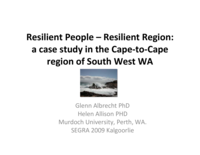 Resilient people resilient region. A case study in the Cape to Cape Region of SW Western Australia
