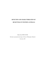 Detection and characterization of rickettsiae in Western Australia