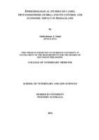 Epidemiological studies on camel trypanosomosis (surra) and its control and economic impact in Somaliland