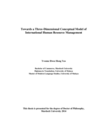 Towards a three-dimensional conceptual model of international human resource management