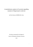 A metabolomic analysis of G-protein signalling mutants of Stagonospora nodorum