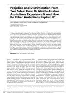 Prejudice and discrimination from two sides: How do middle-eastern Australians experience it and how do other Australians explain it?