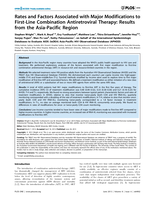Rates and factors associated with major modifications to First-Line combination antiretroviral therapy: Results from the Asia-Pacific region