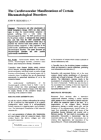 The cardiovascular manifestations of certain rheumatological disorders