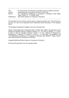 An initial study on the influences of problem solving in children's learning
