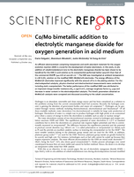 Co/Mo bimetallic addition to electrolytic manganese dioxide for oxygen generation in acid medium