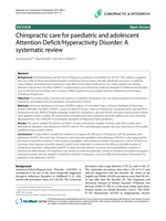 Chiropractic care for paediatric and adolescent Attention-Deficit/Hyperactivity Disorder: A systematic review