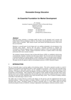 Renewable energy education: An essential foundation for market development