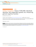 Author Correction: Study of 300,486 individuals identifies 148 independent genetic loci influencing general cognitive function