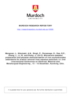 Microwave-assisted preparation and physical characterisation of iron oxyhydroxides adsorbents for arsenic removal from aqueous solutions