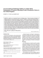 An accounting of pathology visible on lumbar spine radiographs of patients attending private chiropractic clinics in the United Kingdom