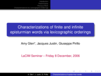Characterizations of finite and infinite episturmian words via lexicographic orderings