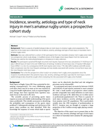 Incidence, severity, aetiology and type of neck injury in men's amateur rugby union: A prospective cohort study