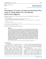 Development of nucleic acid aptamer-based lateral flow assays: A robust platform for cost-effective point-of-care diagnosis
