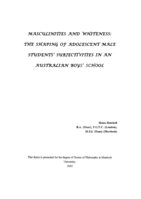 Masculinities and whiteness: the shaping of adolescent male students' subjectivities in an Australian boys' school