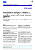 Safety and efficacy of intravenous iron therapy in reducing requirement for allogeneic blood transfusion: systematic review and meta-analysis of randomised clinical trials