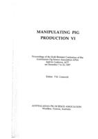 Dietary nonstarch polysaccharides: Interactions with weaner pig growth and post weaning colibacillosis