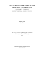 Cold hearts versus bleeding hearts: disciplinary differences in university students' sociopolitical orientations