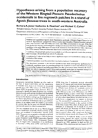 Hypotheses arising from a population recovery of the Western Ringtail Possum Pseudocheirus occidentalis in fire regrowth patches in a stand of Agonis flexuosa trees in south-western Australia