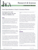 Sport specialization in youth: A literature review