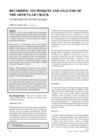 Recording techniques and analysis of the articular crack. A critical review of the literature