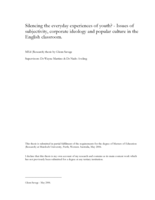 Silencing the everyday experiences of youth?: issues of subjectivity, corporate ideology and popular culture in the English classroom