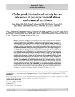 Cholecystokinin-induced anxiety in rats: relevance of pre-experimental stress and seasonal variations