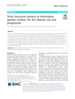 Short structural variants as informative genetic markers for ALS disease risk and progression
