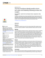 The Fear Avoidance Model predicts short-term pain and disability following lumbar disc surgery