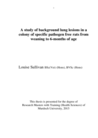 A study of background lung lesions in a colony of specific pathogen free rats from weaning to 6-months of age
