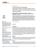 Human alkaline phosphatase dephosphorylates microbial products and is elevated in preterm neonates with a history of late-onset sepsis